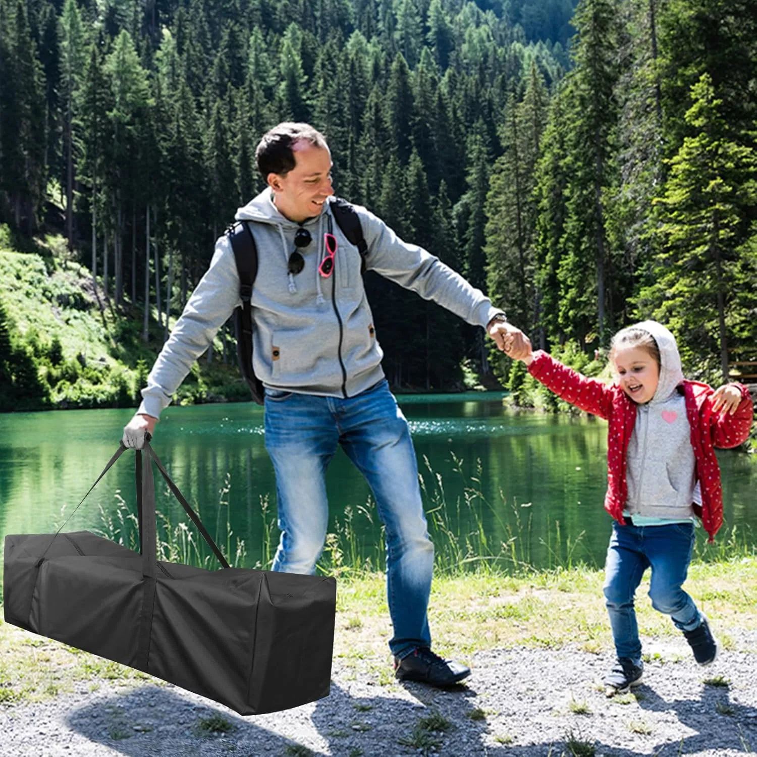 INFANZIA Duffel Travel Sports Equipment Bag, Long Luggage Bag with Upgrade Zipper Water Resistant, Extra Large Foldable Storage Bag for Camping, Tent, Tripod, Fishing(50x13x13 inch,2PCS)