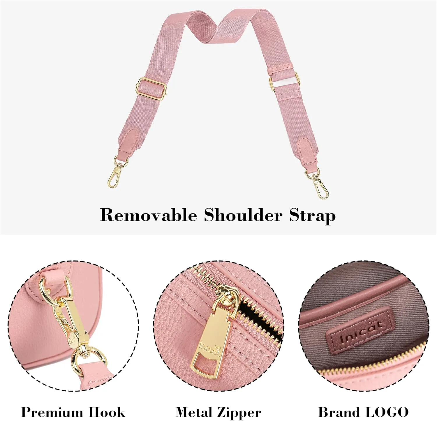 INICAT Mini Purse Small Satchel Top-Handle Handbag Boston Barrel Travel Bags for Women with Detachable Crossbody Strap