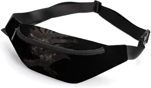 Ink Raven Crossbody Fanny Pack Waist Packs Adjustable Shoulder Bags Sling Bag for Hiking Running Cycling