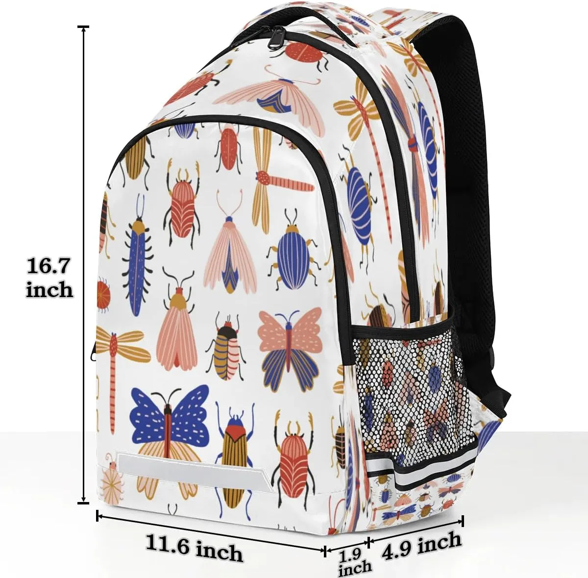 Insect Specimens Laptop Backpack Lightweight College Backpack with Reflective Strip for Men Women Adult Casual Travel Hiking Gym Work Daypack