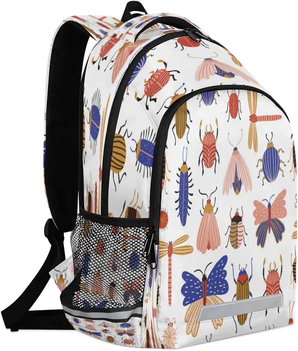 Insect Specimens Laptop Backpack Lightweight College Backpack with Reflective Strip for Men Women Adult Casual Travel Hiking Gym Work Daypack