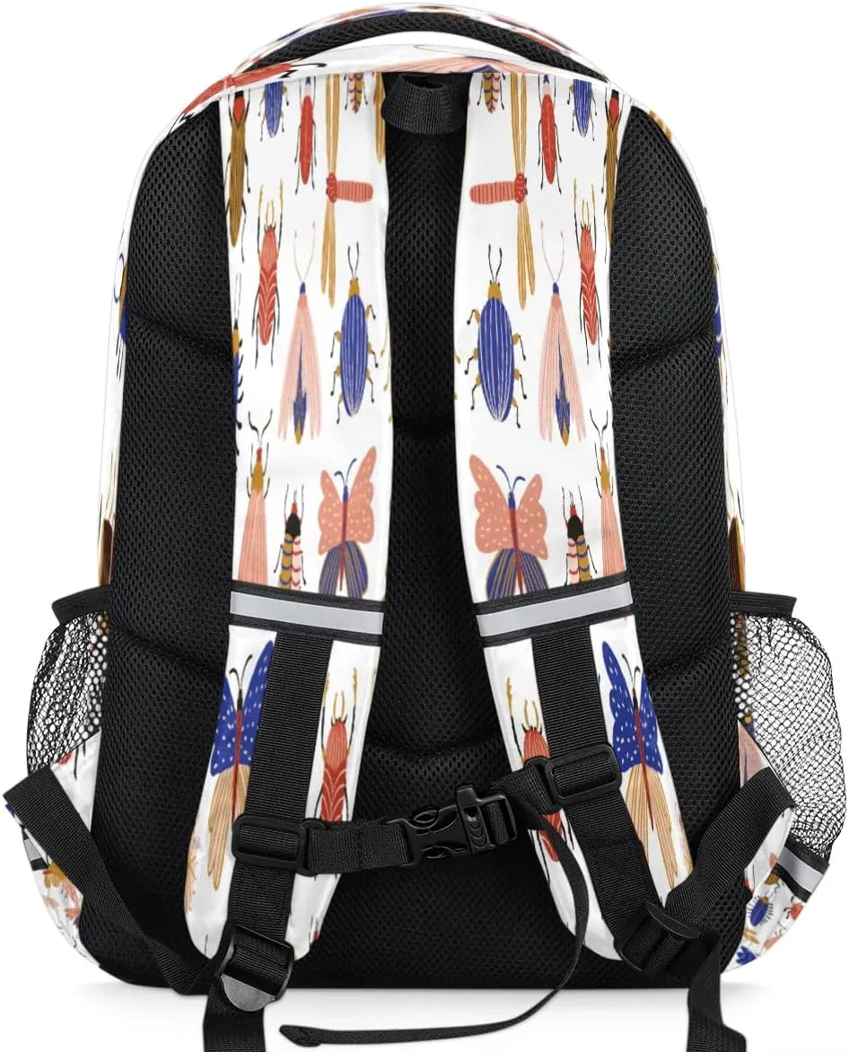 Insect Specimens Laptop Backpack Lightweight College Backpack with Reflective Strip for Men Women Adult Casual Travel Hiking Gym Work Daypack