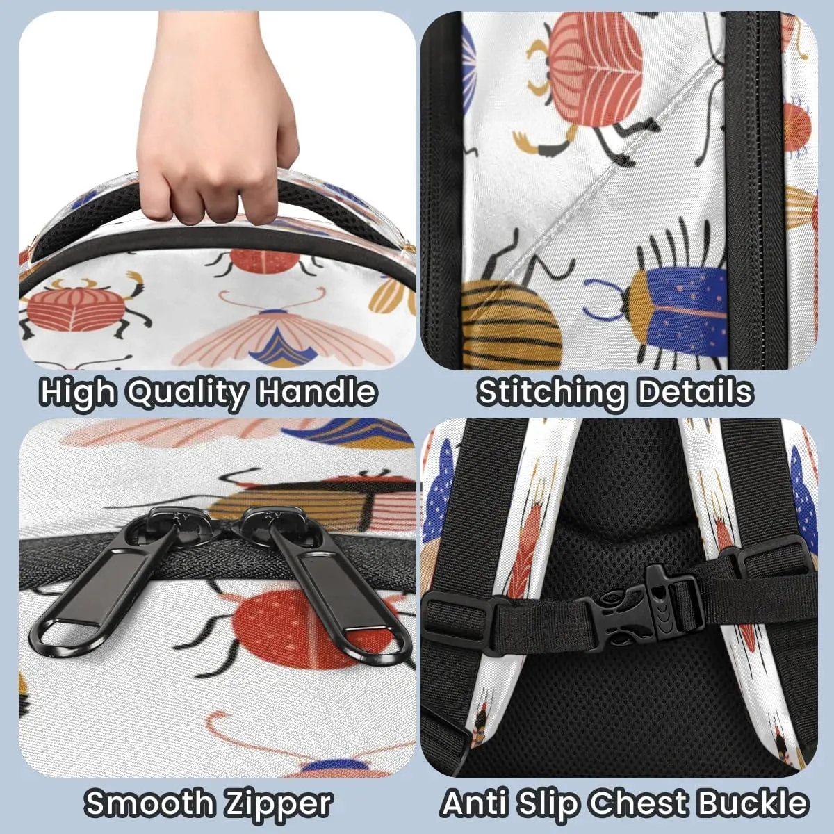 Insect Specimens Laptop Backpack Lightweight College Backpack with Reflective Strip for Men Women Adult Casual Travel Hiking Gym Work Daypack