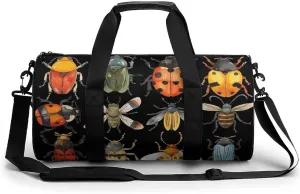 Insects Animals Printed Sports Gym Bag for Women Men Travel Duffel Bag Workout Weekender Bags