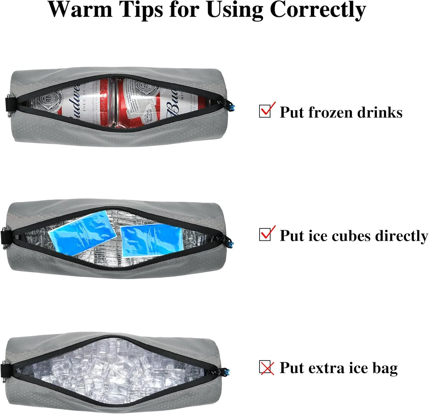 Insulated Golf Cooler Bag, Portable Camping Cooler Case, Unisex Soft Waterproof Beer Sleeve for Drinks/Bottled Water/Umbrella, for Daily Work/Travel/Hiking