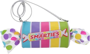 iscream Smarties Roll Shaped Crossbody Purse with Zipper Closure and Fun Wrapper Accent
