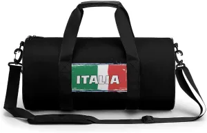 Italia National Prideful Gym Bag Cylindrical Sports Bag Travel Duffel Bag with Shoulder Strap