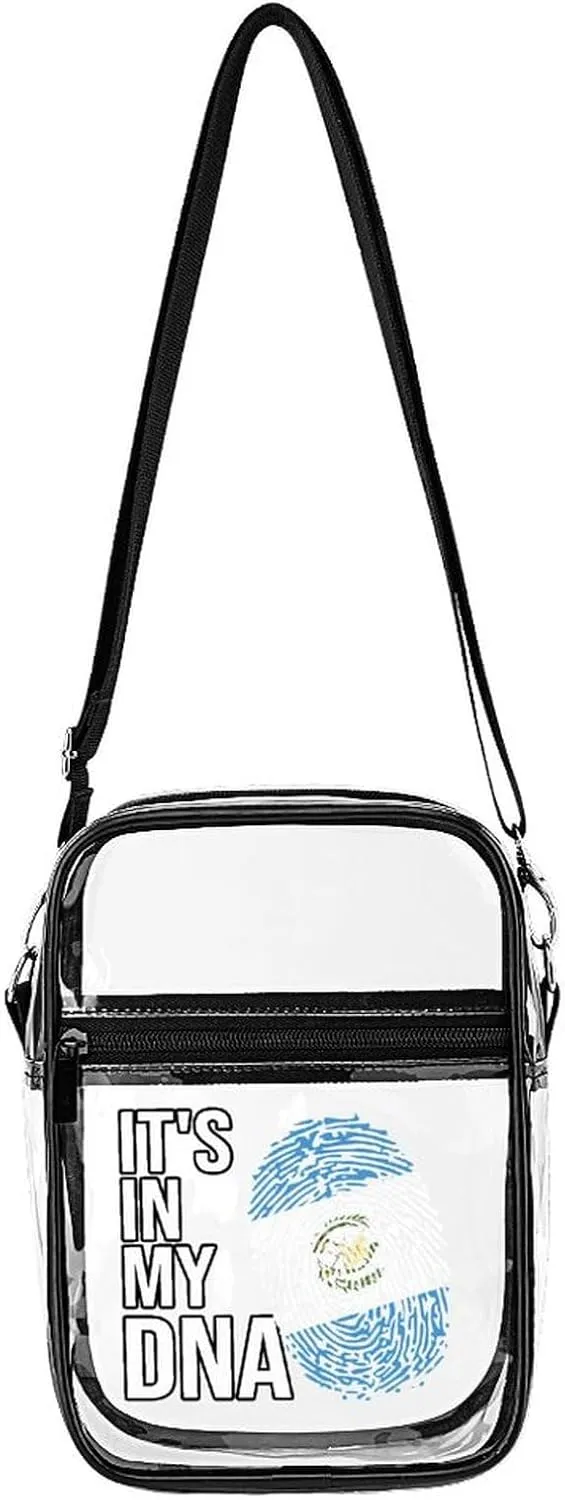 It's in My DNA Guatemala Flag Clear Stadium Crossbody Bags Adjustable Strap Shoulder Purse for Women and Men
