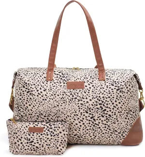 Jadyn Luna Women's Weekender Bag and Travel Duffel, Large 37 Liter Capacity (Cheetah Spot)
