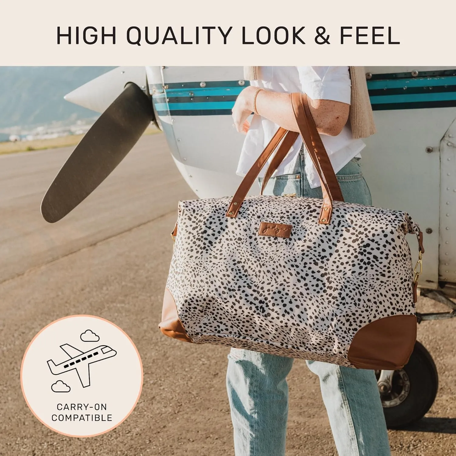 Jadyn Luna Women's Weekender Bag and Travel Duffel, Large 37 Liter Capacity (Cheetah Spot)