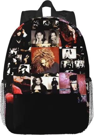 Janet Musics Jackson Lightweight Backpack 15inch Travel Laptop Bag Casual Backpack Classic Daypack for Men & Women