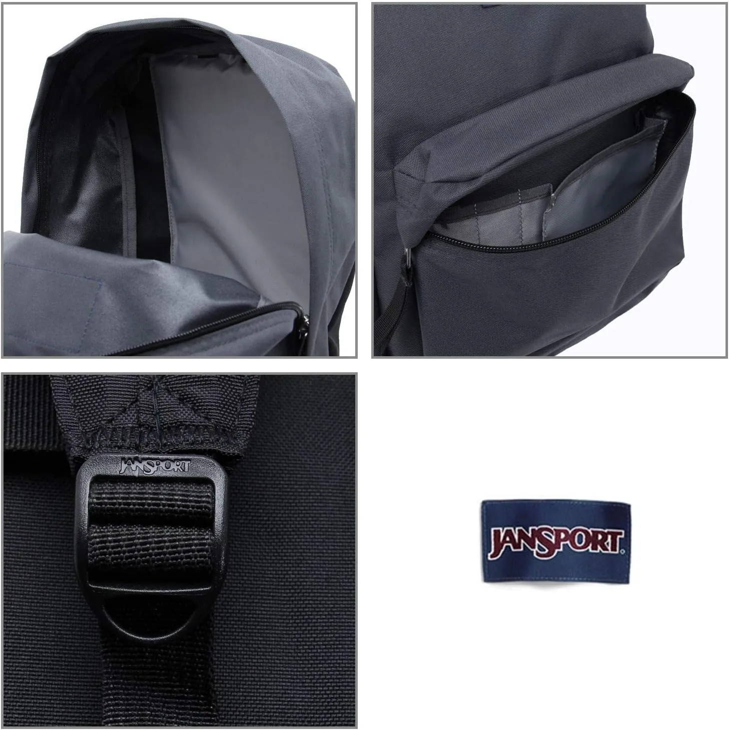 JanSport SuperBreak One Backpack - Durable, Lightweight Bag with 1 Main Compartment, Front Utility Pocket with Built-in Organizer, Premium Backpack, Forge Grey
