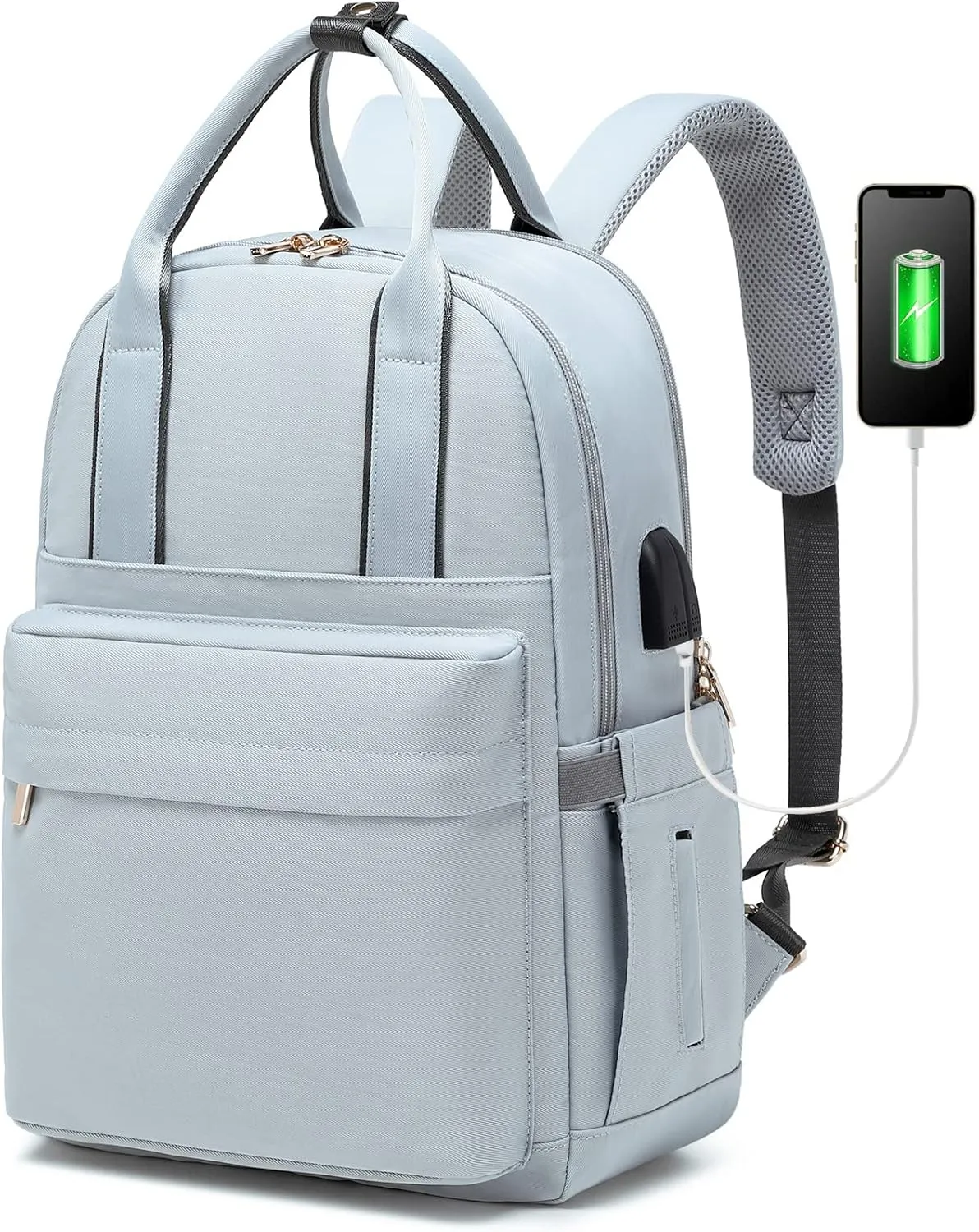 JEEHAN Small Travel Backpack Carry On 15.6 Inch Laptop Bag with USB Port Fashion Waterproof Backpacks Teacher Travel Bags Small Backpack Daypacks for College Work