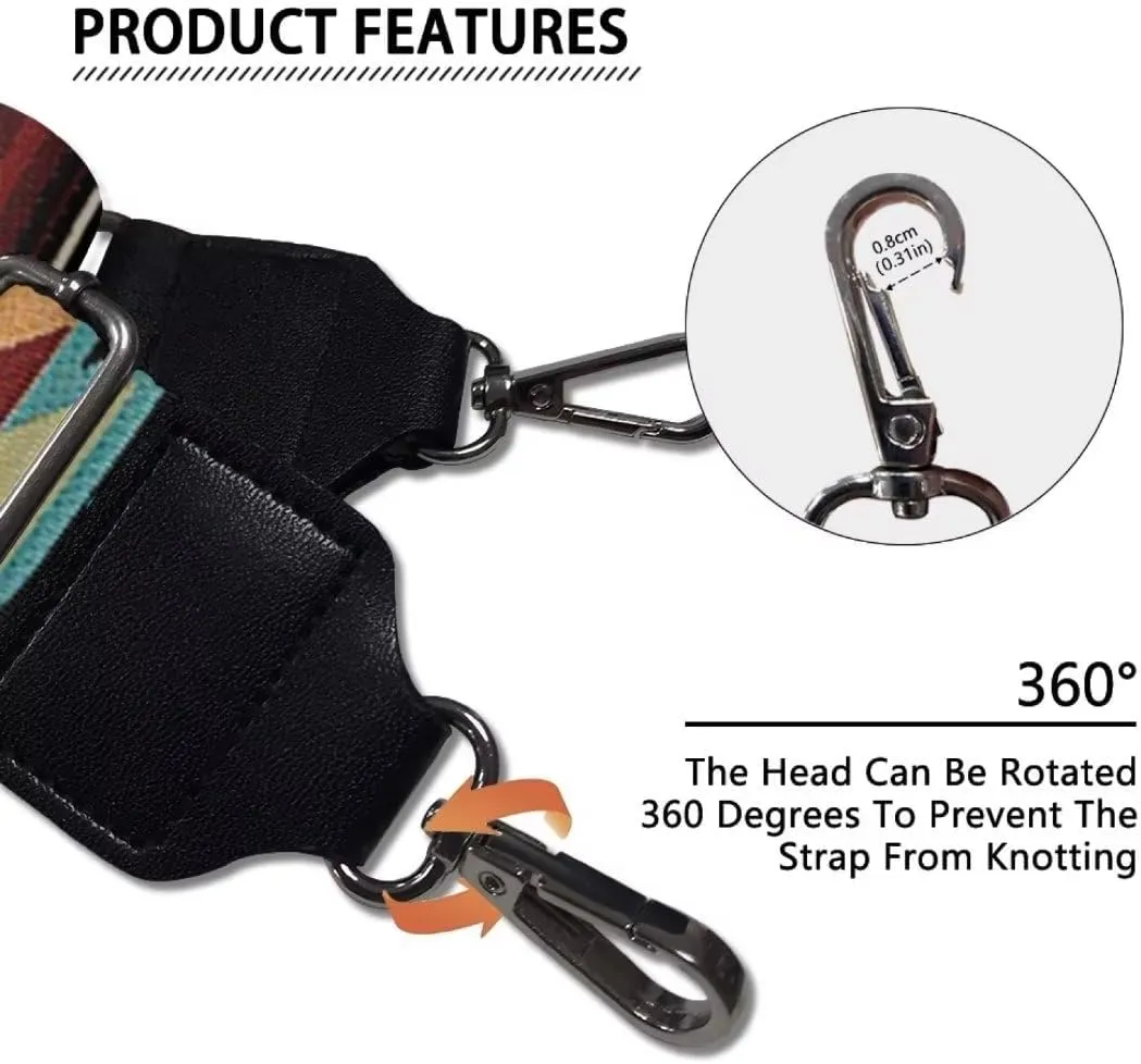 Jeiento Replacement Crossbody Bag Strap for Women Men Soft Adjustable Guitar Straps Carry Strap with Carabiner Silver