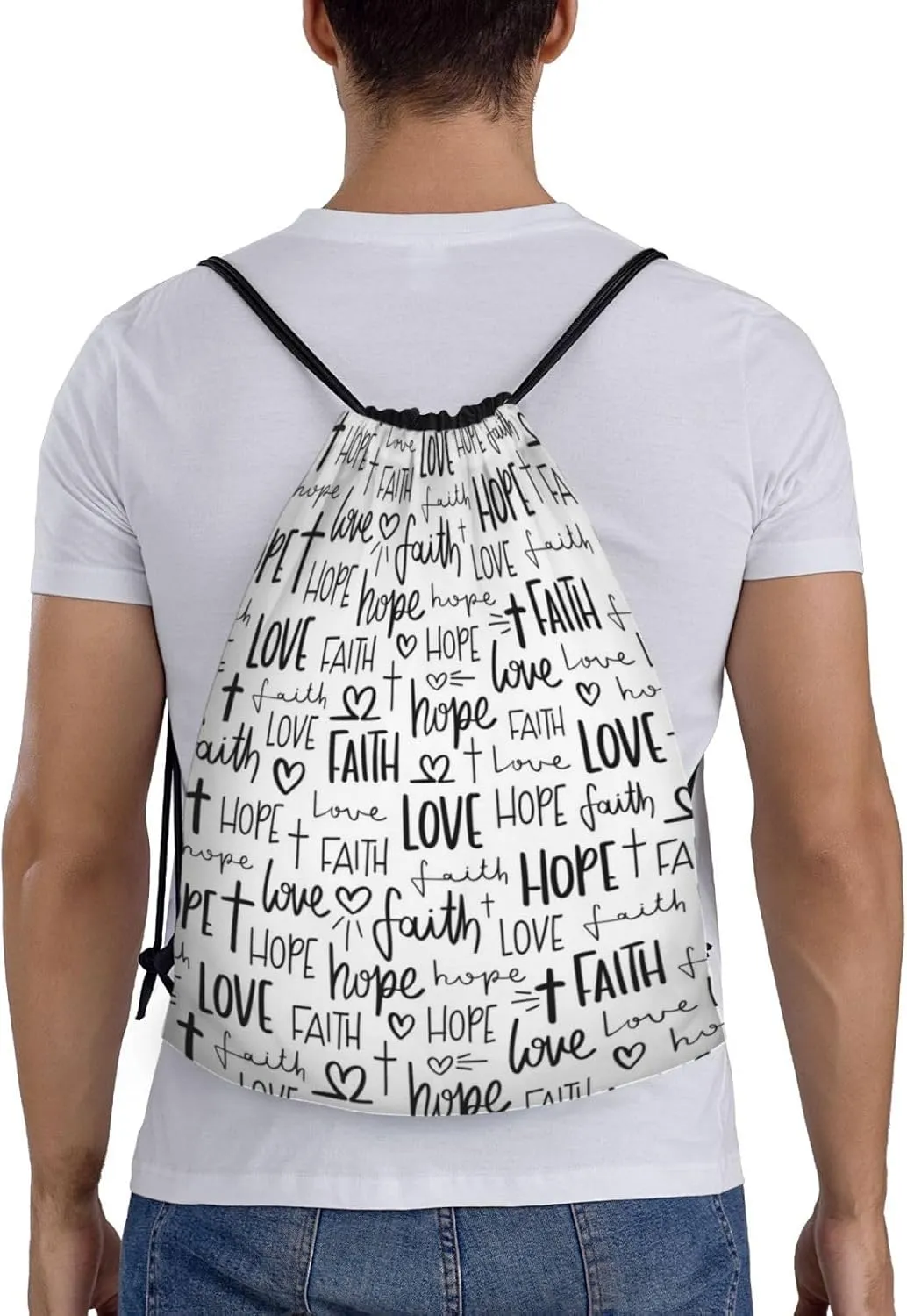 Jesus Drawstring Bags Backpack Bag for Women Men Sport Gym Yoga Travel Backpacks