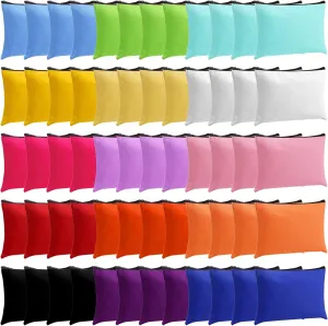 Jetec 60 Pcs Canvas Makeup Bags Bulk Cosmetic Bags Zipper Pouches Multicolor DIY Craft Pencil Bag Pencil Pouch Multipurpose Canvas Toiletry Bag for Travel Women Girls Pencil Craft (5.5 x 7.9 Inch)