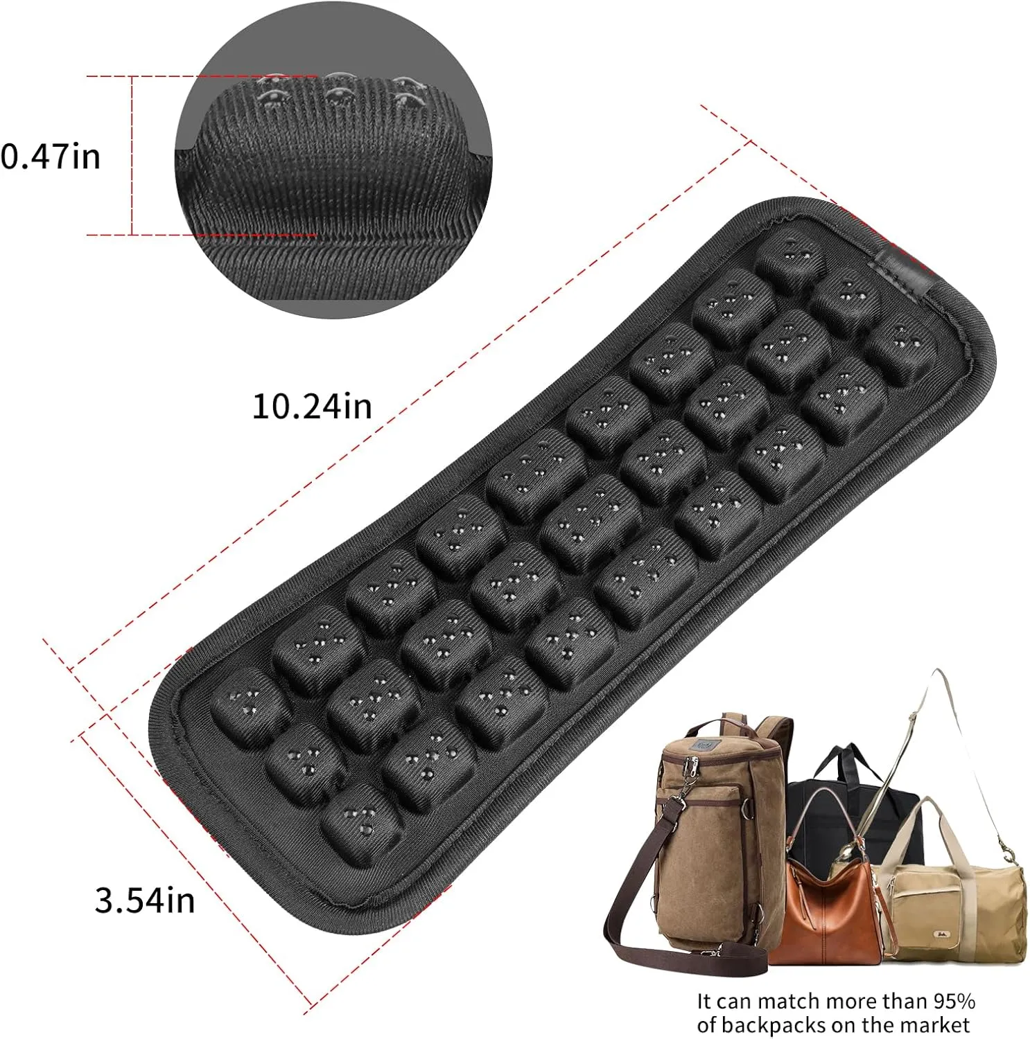 JFT Shoulder Strap Pad of 3D Air Cushion, Backpack Accessories, Non-Slip Shoulder Strap Pad, for Hiking and Camping Bags