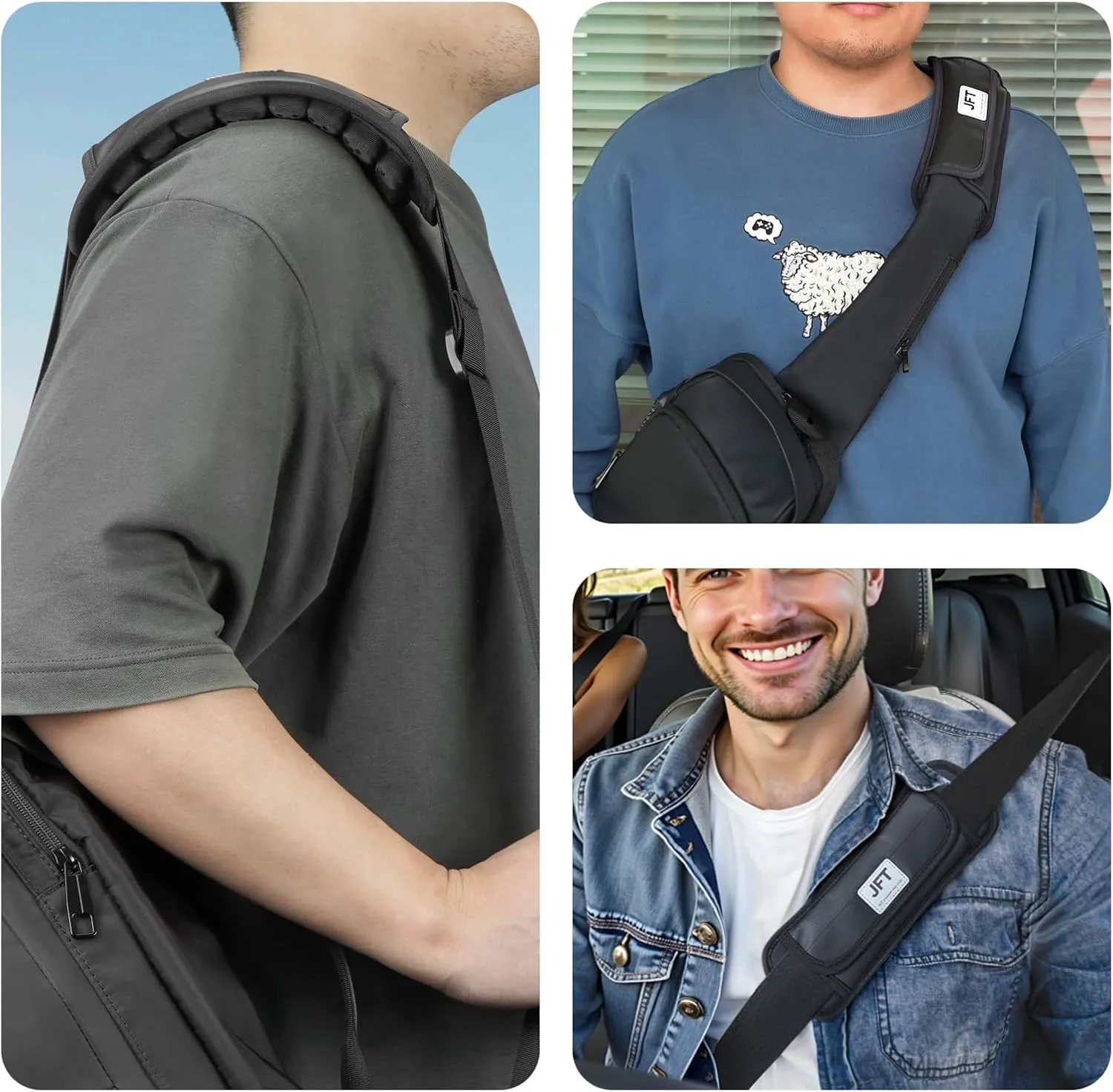 JFT Shoulder Strap Pad of 3D Air Cushion, Backpack Accessories, Non-Slip Shoulder Strap Pad, for Hiking and Camping Bags