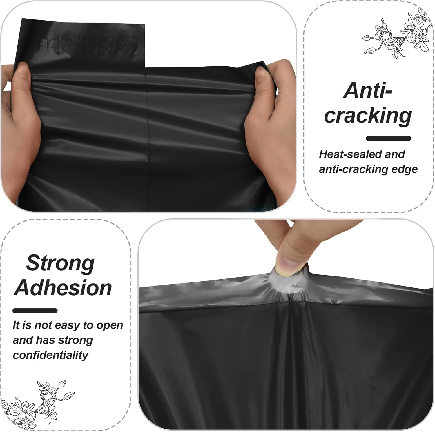 JinRuiKJ Thank You Poly Mailer 10x13 Inch 100 PCS, Shipping Bags for Clothing, Packaging Bags for Small Business, Strong Adhensive, Waterproof and Tear-Resistant Mailing Envelopes, Black