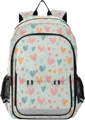 JIPONI Love Chalk Painting Backpack Purse Personalized Book Bag Travel backpack, Lightweight flap casual daypack with Multiple Pockets for women men
