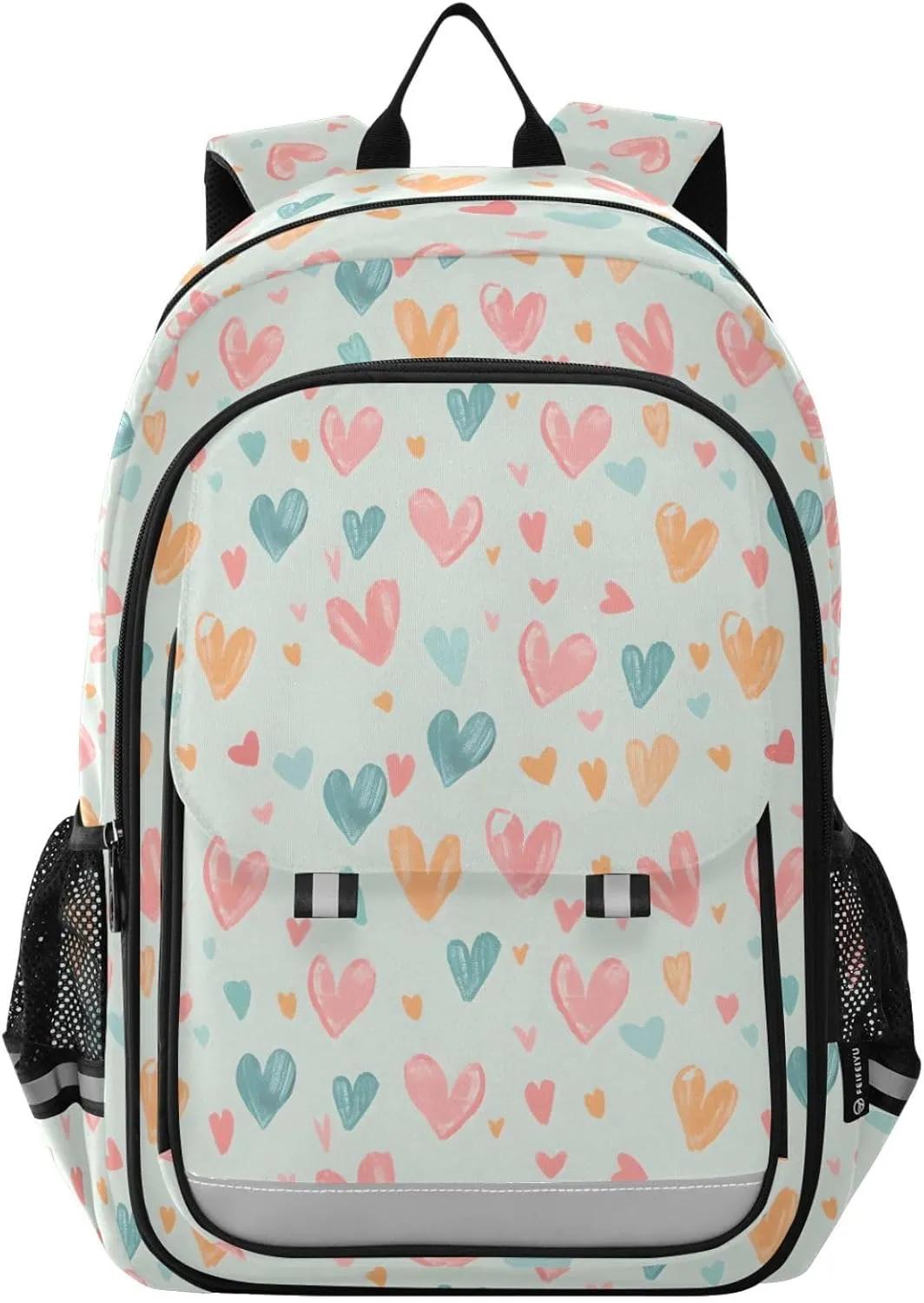 JIPONI Love Chalk Painting Backpack Purse Personalized Book Bag Travel backpack, Lightweight flap casual daypack with Multiple Pockets for women men