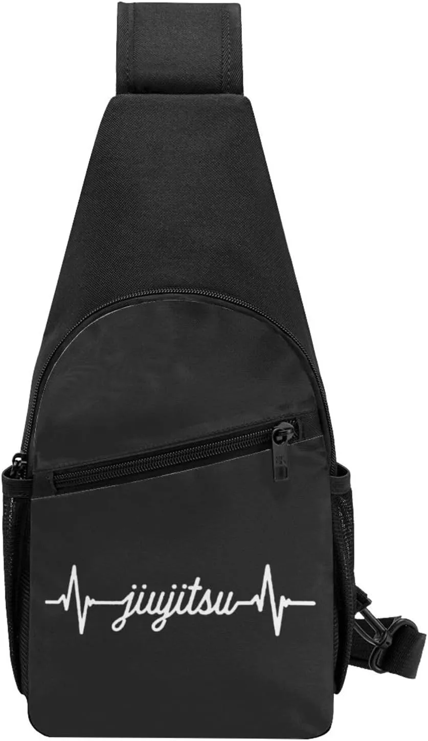 Jiu Jitsu Heartbeat-BJJ Pulse Crossbody Bags Adjustable Leisure Travel Crossbody Shoulder Bag Unisex
