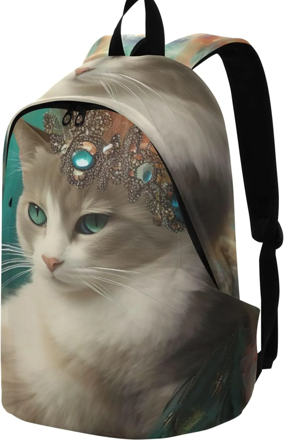 Joisal Funny Cat Flowers Fashion Women Cute Backpacks Casual Daypack Cool Backpacks for Teen Girls