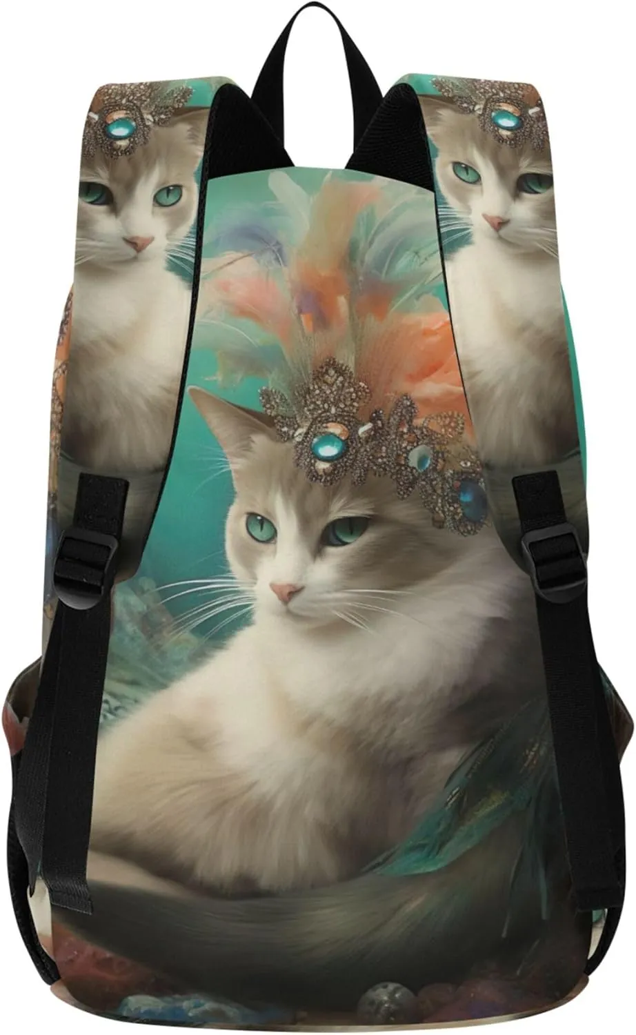 Joisal Funny Cat Flowers Fashion Women Cute Backpacks Casual Daypack Cool Backpacks for Teen Girls