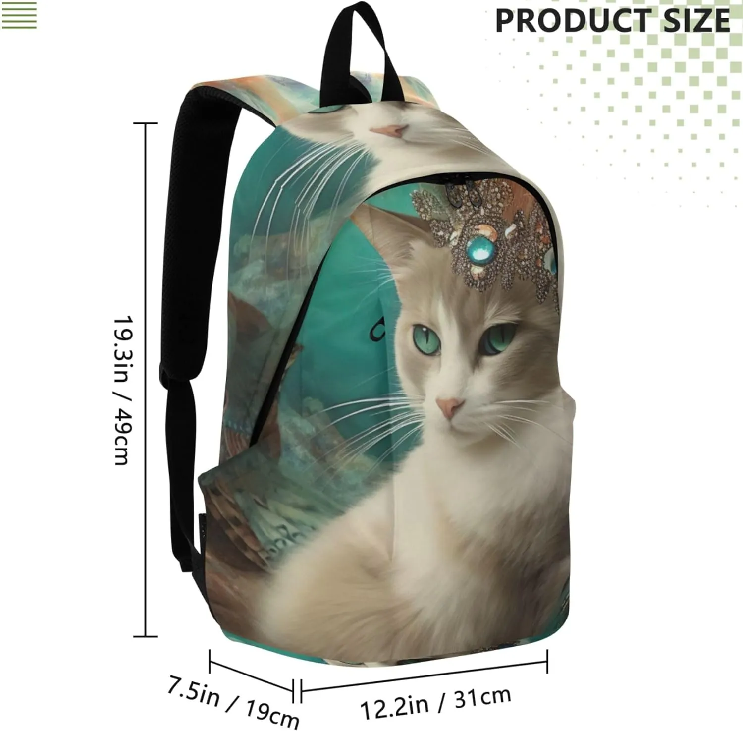 Joisal Funny Cat Flowers Fashion Women Cute Backpacks Casual Daypack Cool Backpacks for Teen Girls