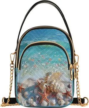 Joisal Meadow Flowers Floral Watercolor Small Crossbody Purses for Women Triple Zip Women Shoulder Bags, Work Bags for Women