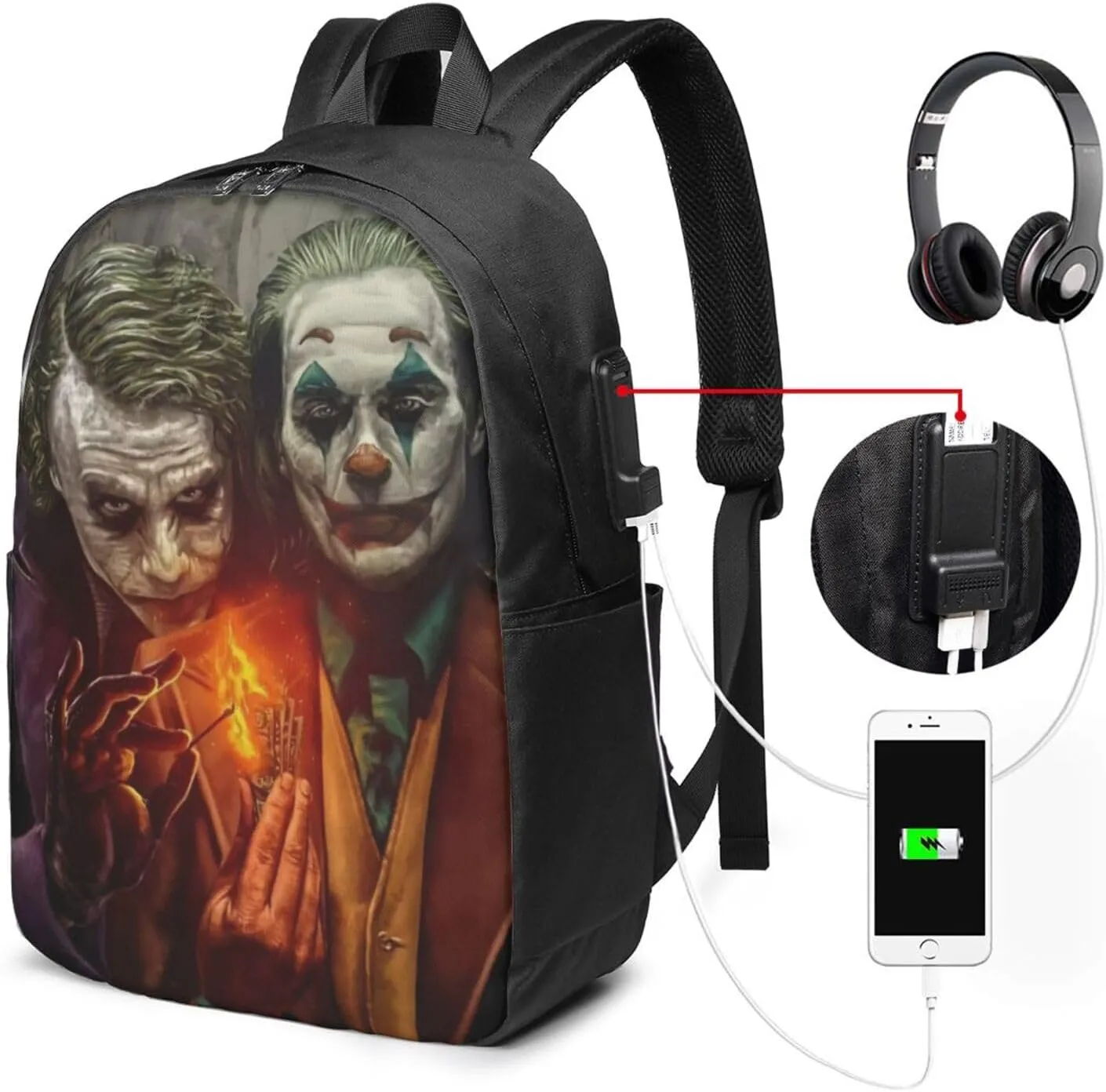 Joker Laptop Backpack Sports Backpack Fits Notebook Travel Backpack Classic Backpack With USB port