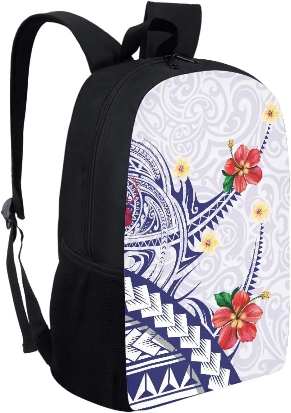 JooMeryer Casual Backpacks for Men Women Polynesian American Samoa Printed Lightweight Laptop Bags Travel Bookbag Knapsack,Polynesian Tapa Hibisus