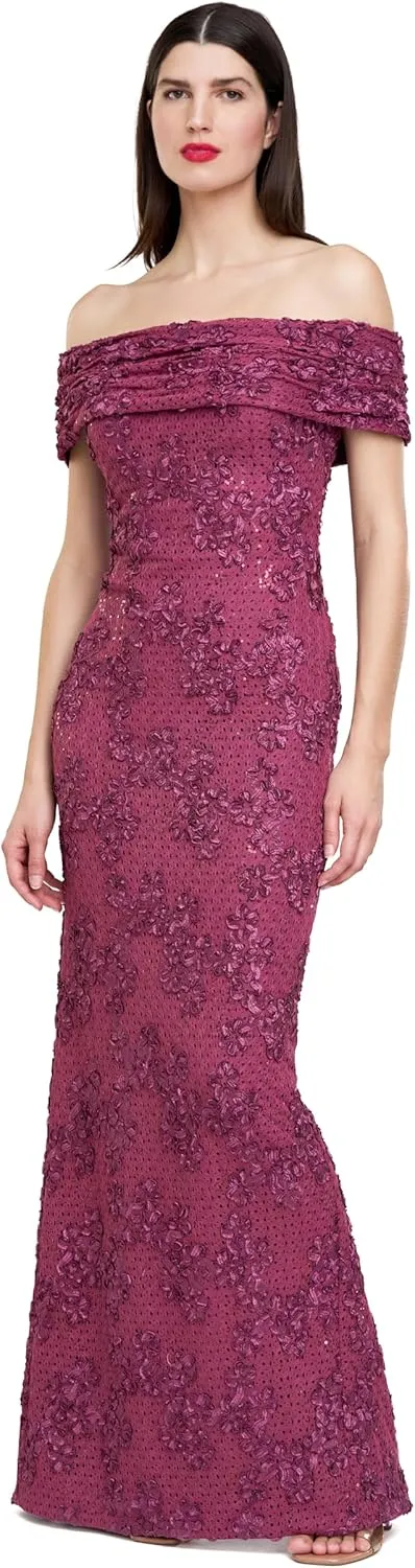 JS Collections womens Chantal Column Gown