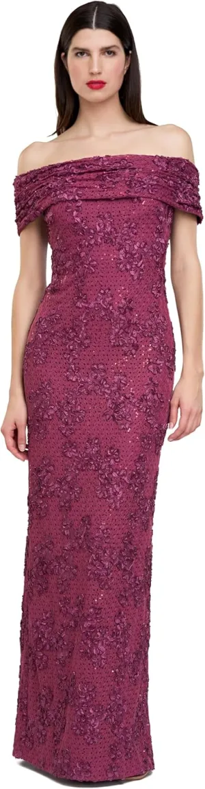 JS Collections womens Chantal Column Gown