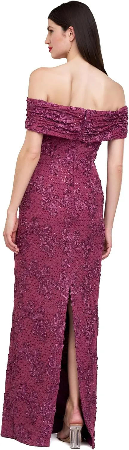 JS Collections womens Chantal Column Gown
