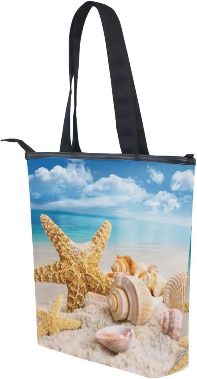 JSTEL Canvas Tote Bag for Women with Zipper Pocket,Canvas Tote Purse Gym Tote Bag Shopping Tote Bag