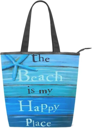 JSTEL Canvas Tote Bag for Women with Zipper,Lady Tote Bag Canvas Tote Purse Canvas Handbag for Work Travel