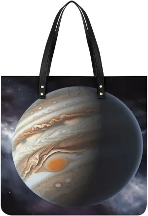 Jupiter Landscape Leather Handbags Crossbody Bags for Women Trendy Vegan Purses Shoulder Handbags with Wide Shoulder Strap And Zipper