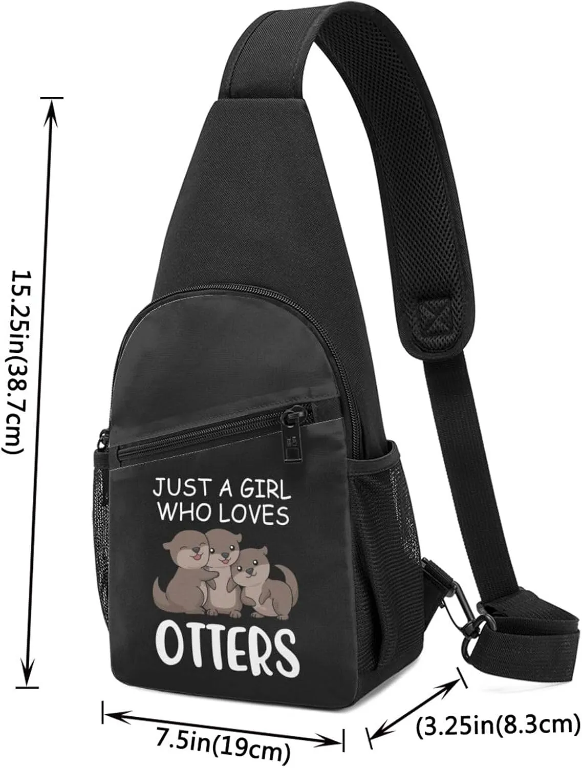 Just A Girl Who Loves Otters Crossbody Bags Adjustable Leisure Travel Crossbody Shoulder Bag Unisex