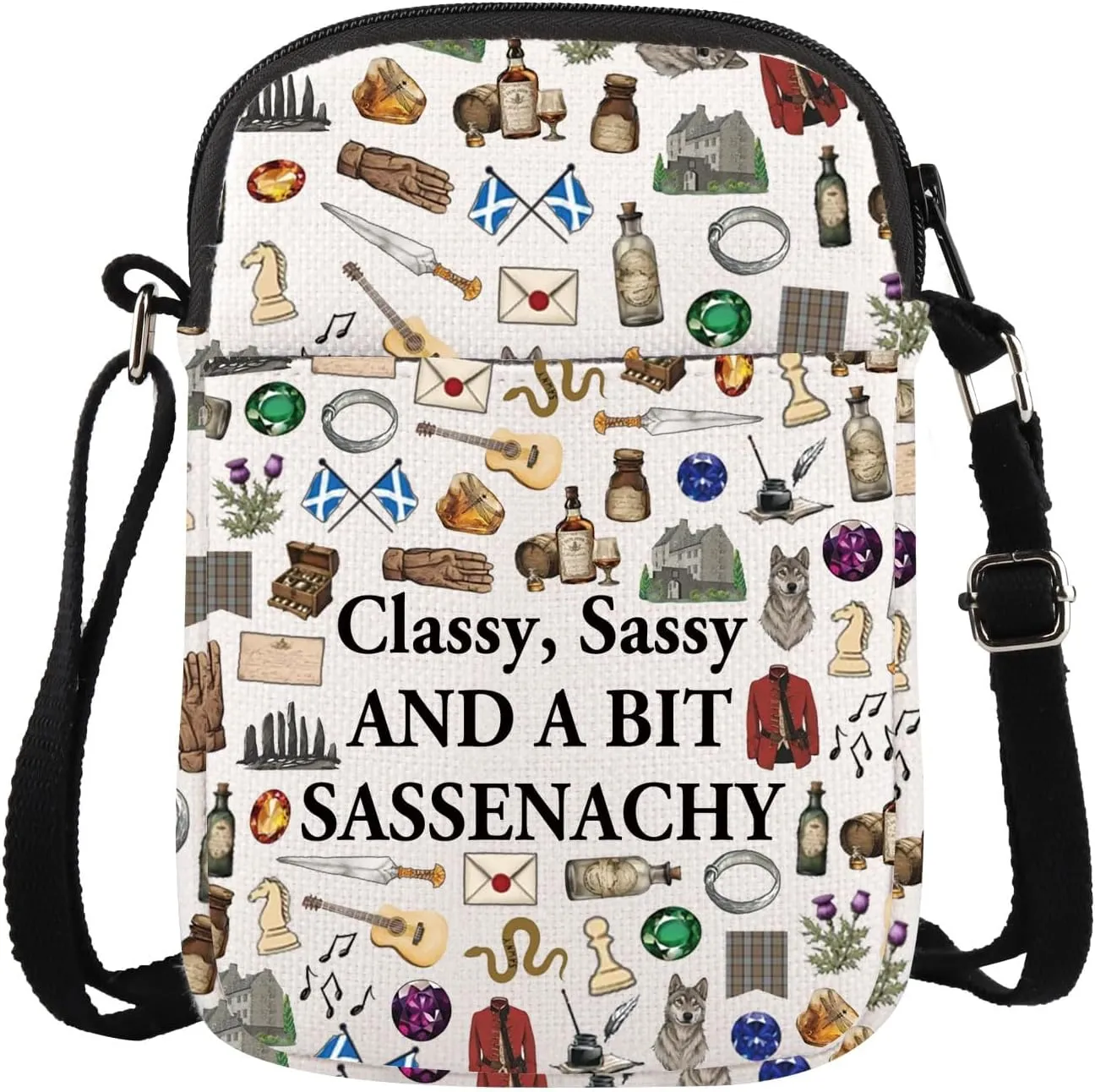 JXGZSO Classy, Sassy And A Bit Sassenachy Cross Body Bag Tv Show Shoulder Bag For Fans