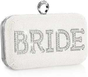 Kacctyen Rhinestone Clutch Bag Bride Clutch Purse Diamond Evening Bag Bride Purse Embellished Jewels Rhinestone Box Bag Gift
