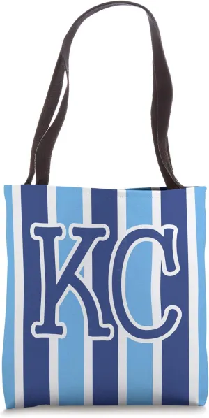KC Baby Blue & Royal Blue Kansas City Old School Stripes Kc Tote Bag