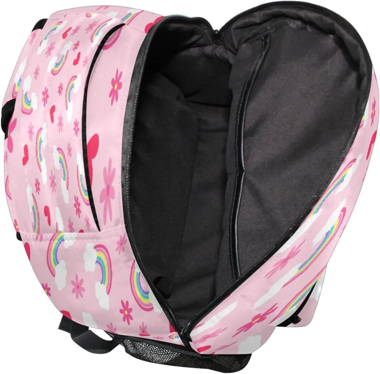 Kcldeci Toddler Backpack for School Kawaii Rainbow Heart Boys Girls Kids School Bags Bookbag Elementary Children Bookbags Casual Travel Back Pack