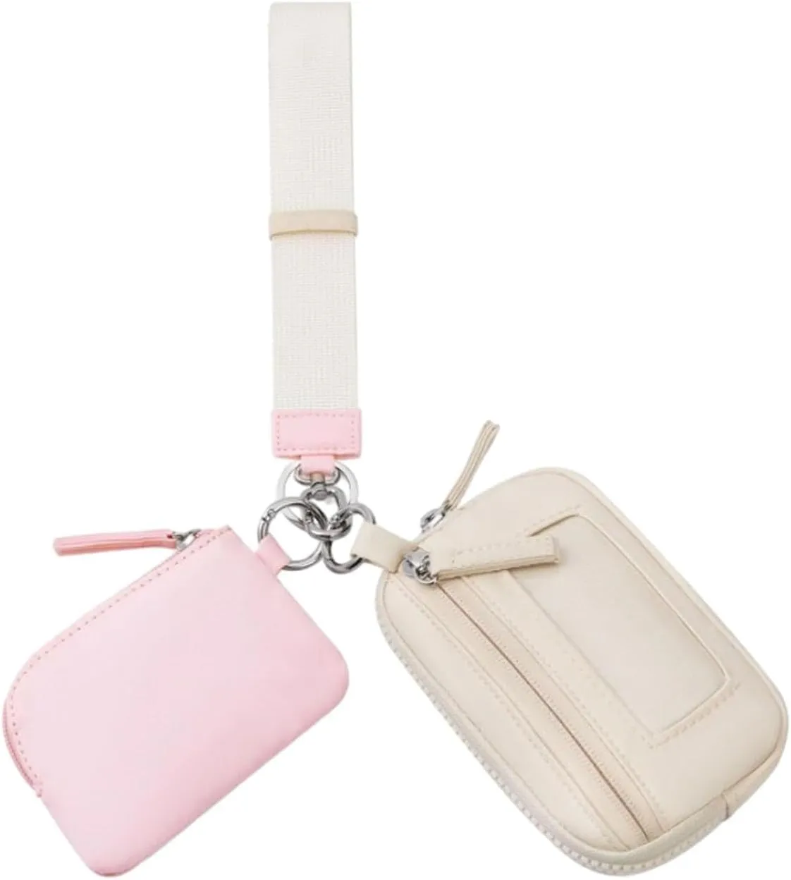 Keychain Wristlet Wallet Small Wallet with Keyring Portable Trendy Women Men Purse for Valentines Gift Backpacking Traveling
