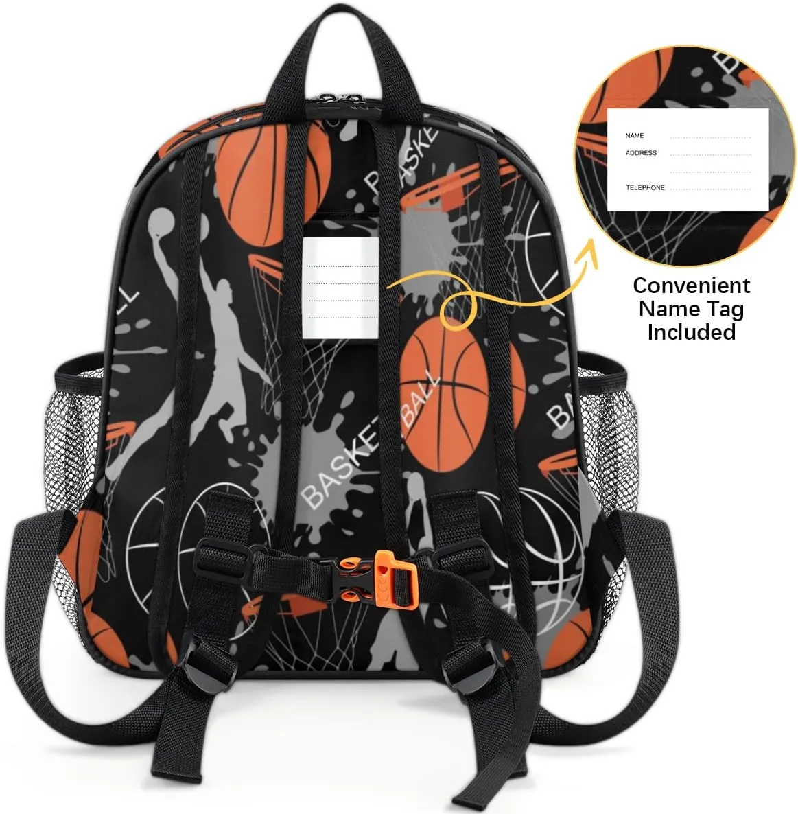 Kids Backpack for Boys Girls Sports Basketball Toddler Boy Backpack Basketball Ball Preschool Kindergarten Backpack with Chest Strap Lightweight Children Kids Bookbag for School, Travel, Nursery