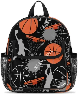 Kids Backpack for Boys Girls Sports Basketball Toddler Boy Backpack Basketball Ball Preschool Kindergarten Backpack with Chest Strap Lightweight Children Kids Bookbag for School, Travel, Nursery