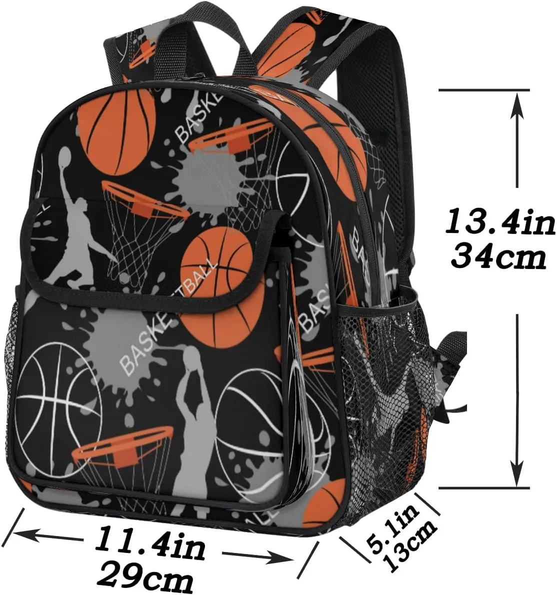Kids Backpack for Boys Girls Sports Basketball Toddler Boy Backpack Basketball Ball Preschool Kindergarten Backpack with Chest Strap Lightweight Children Kids Bookbag for School, Travel, Nursery