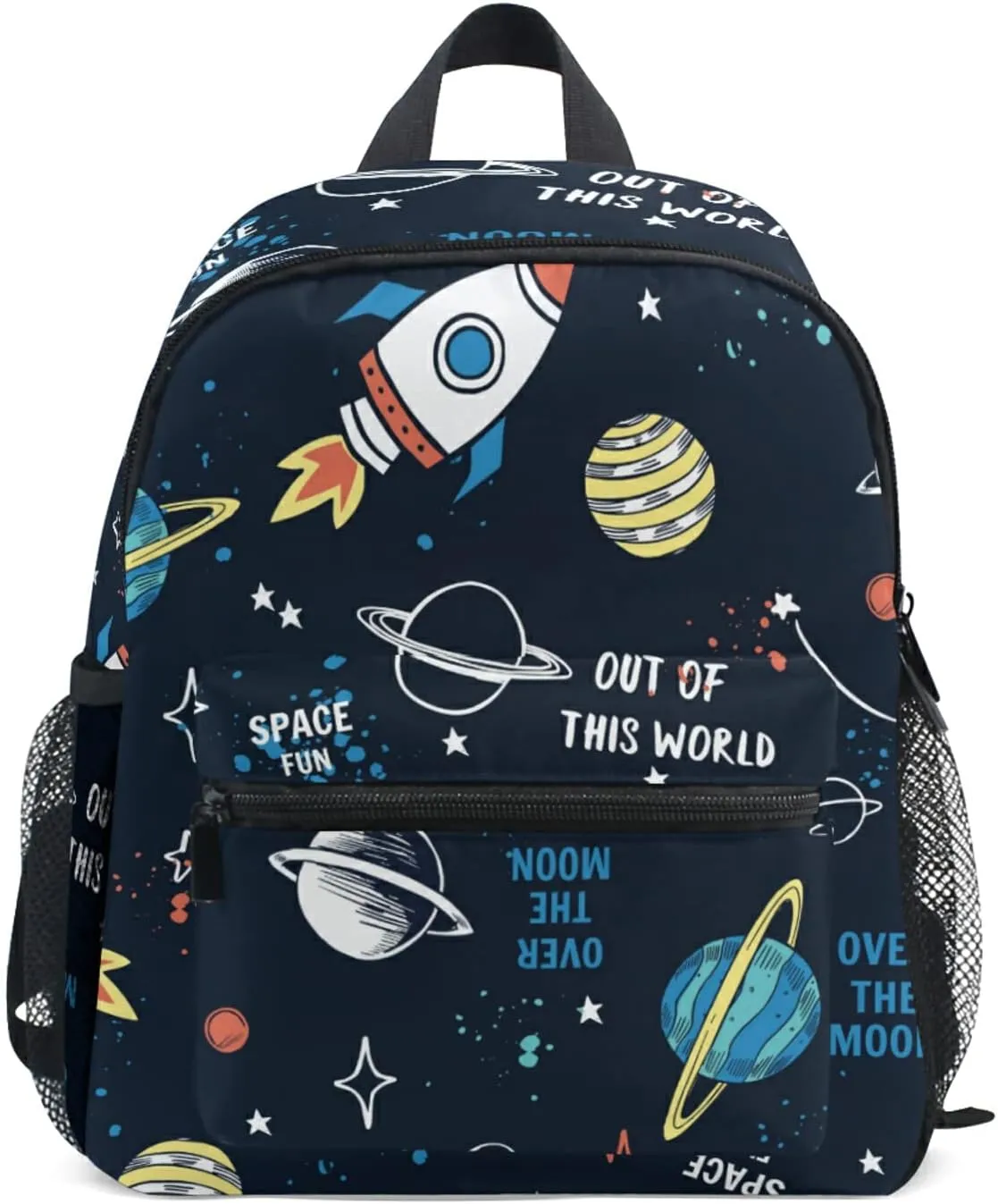 Kids Backpack for boys Space Rocket Planet Toddler Bags Children Preschool Kindergarten Small Chest Strap 3-8 Years Old