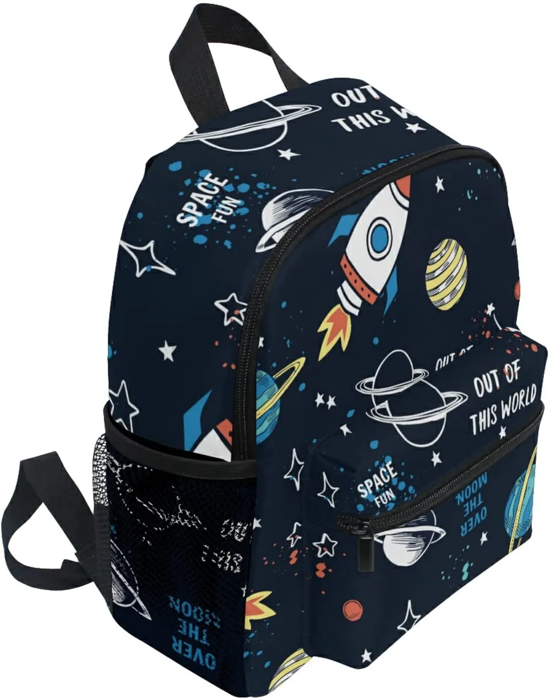 Kids Backpack for boys Space Rocket Planet Toddler Bags Children Preschool Kindergarten Small Chest Strap 3-8 Years Old