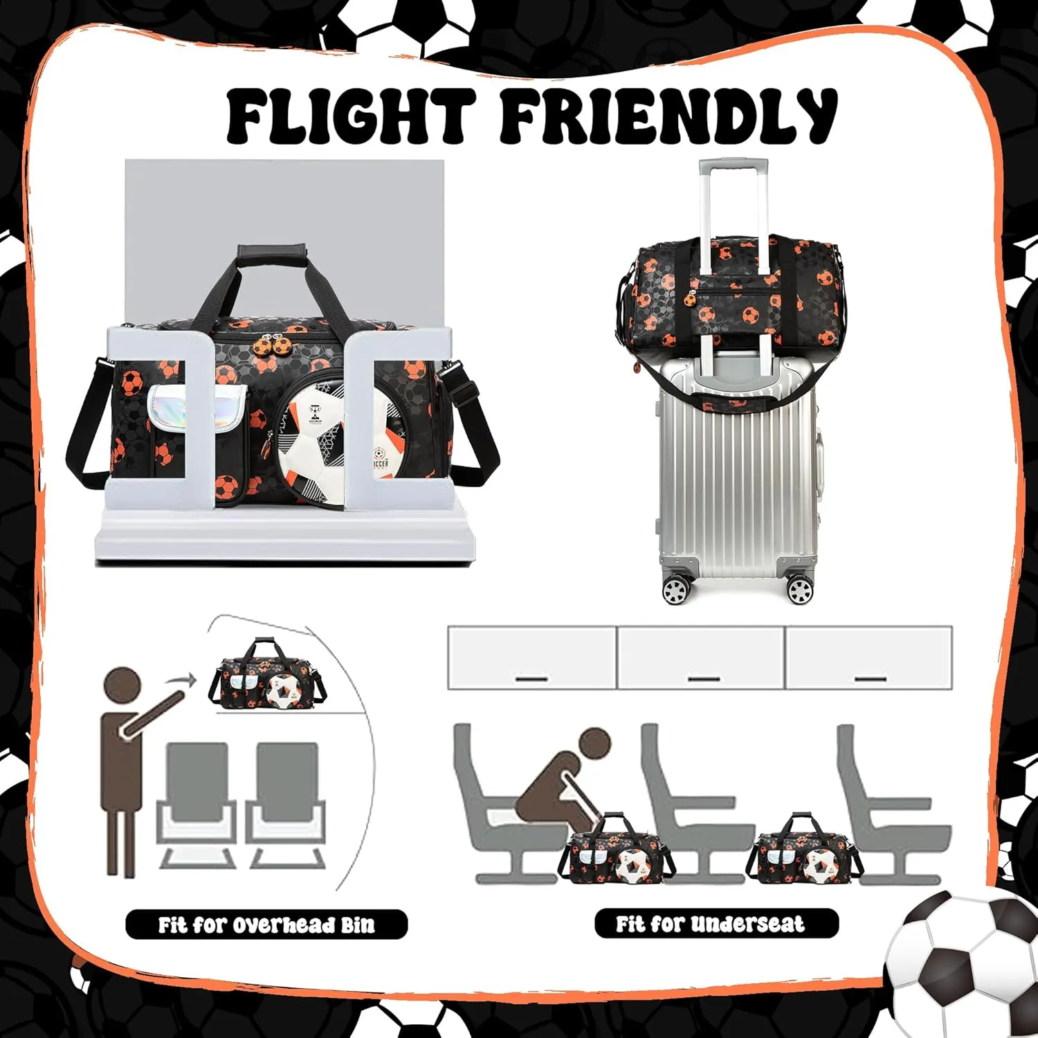 Kids Duffle Bag Boys Travel Bag for Kids Overnight Sports Bags for Boys Weekender Gym Soccer Bags for Boy with Shoe Compartment